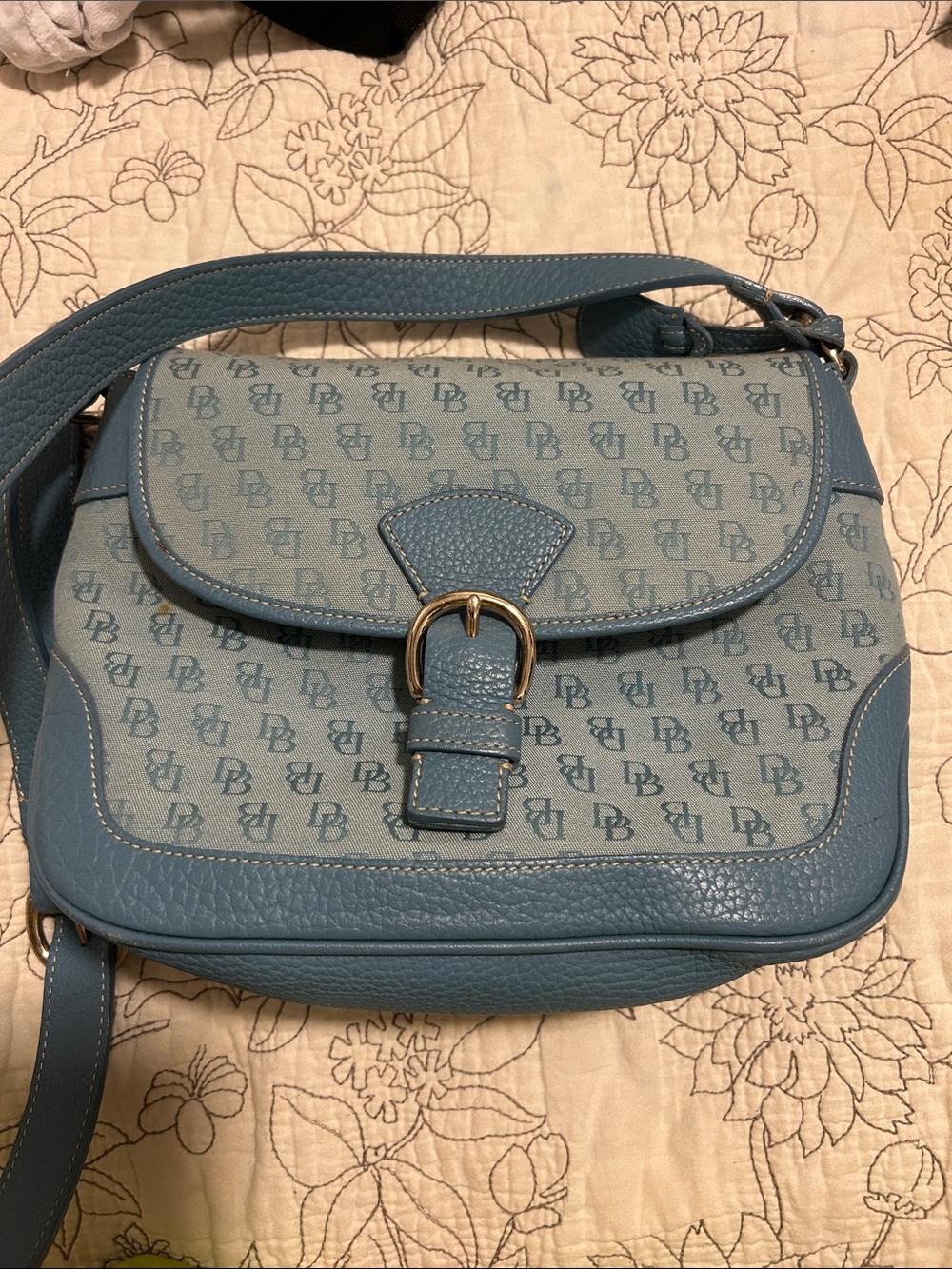 Dooney & Bourke Dusty Blue Monogram Crossbody Bag